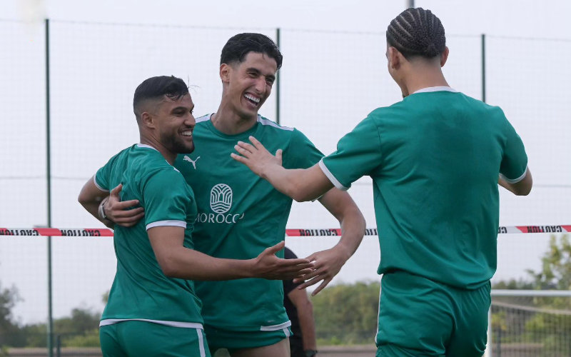  Le Maroc à l'entraînement avant le choc contre la Zambie