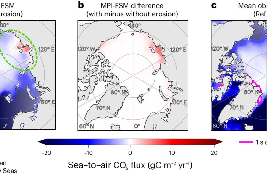  L’océan Arctique pourrait absorber moins de CO₂ que prévu en raison de l’érosion côtière