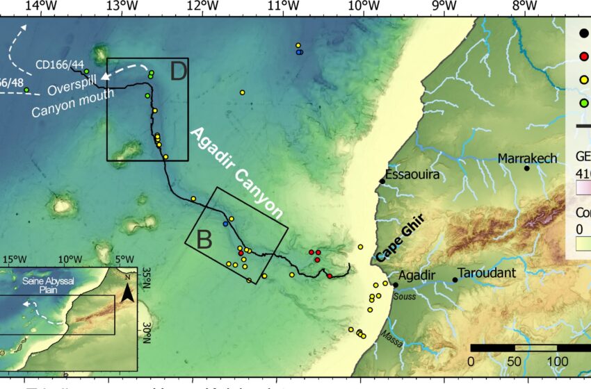  Une étude révèle la puissance dévastatrice et l’étendue colossale d’une avalanche sous-marine géante au large des côtes marocaines