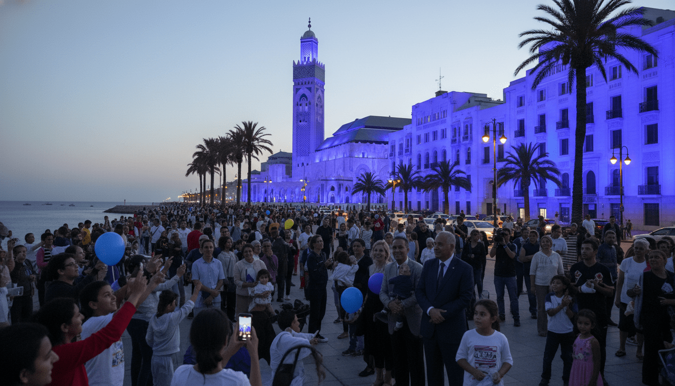 Casablanca illumine ses bâtiments en bleu pour la Journée mondiale de sensibilisation à l'autisme