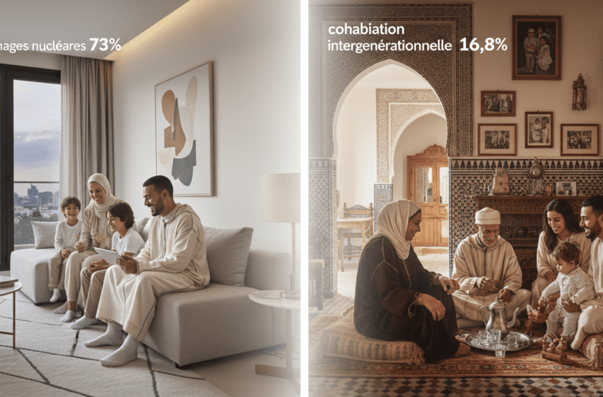  Transformation familiale au Maroc : ménages nucléaires 73%, cohabitation intergénérationnelle 16,8%