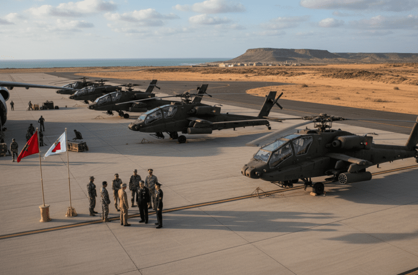 Maroc reçoit le deuxième lot de sept hélicoptères Apache AH-64E à Cap Draa