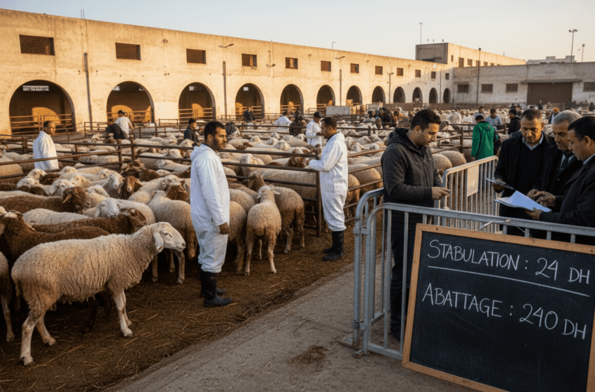  Tarifs Aïd Al-Adha aux abattoirs de Casablanca stabulation 24 DH abattage 240 DH