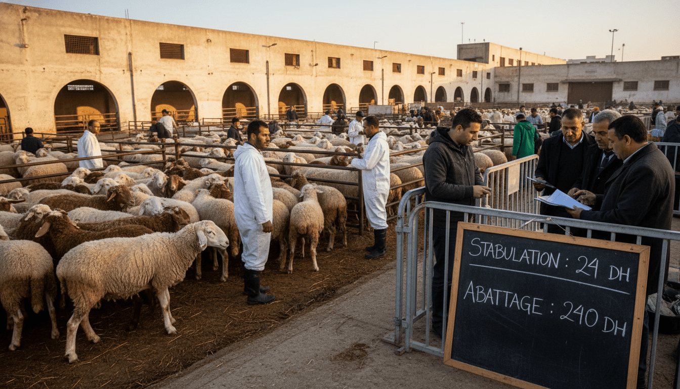 Tarifs Aïd Al-Adha aux abattoirs de Casablanca stabulation 24 DH abattage 240 DH