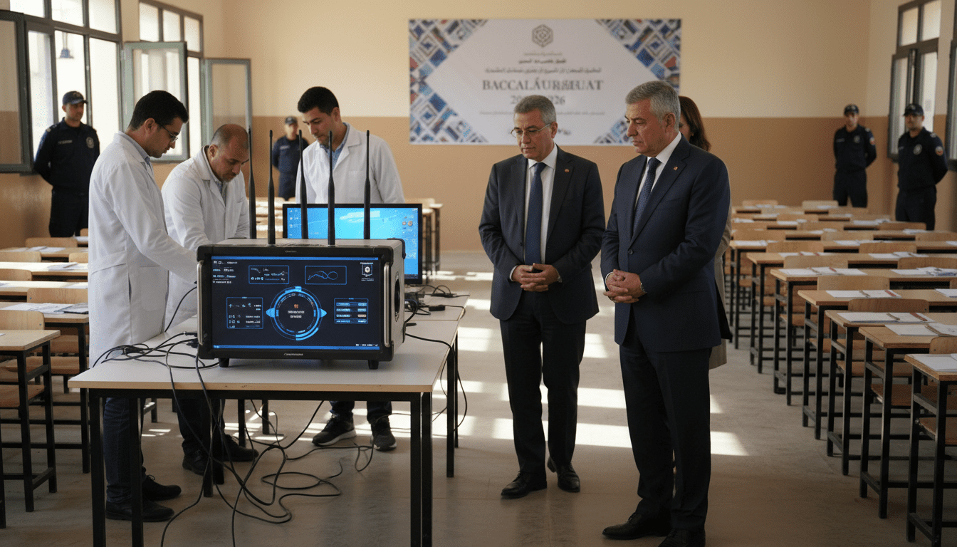 Baccalauréat 2026 Berrada visite Ain Aouda et active un dispositif électronique anti fraude