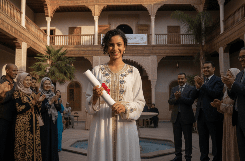  Baccalauréat 2026 à Souss-Massa Rihana Rghibi première régionale avec 19,56 reçue à Agadir