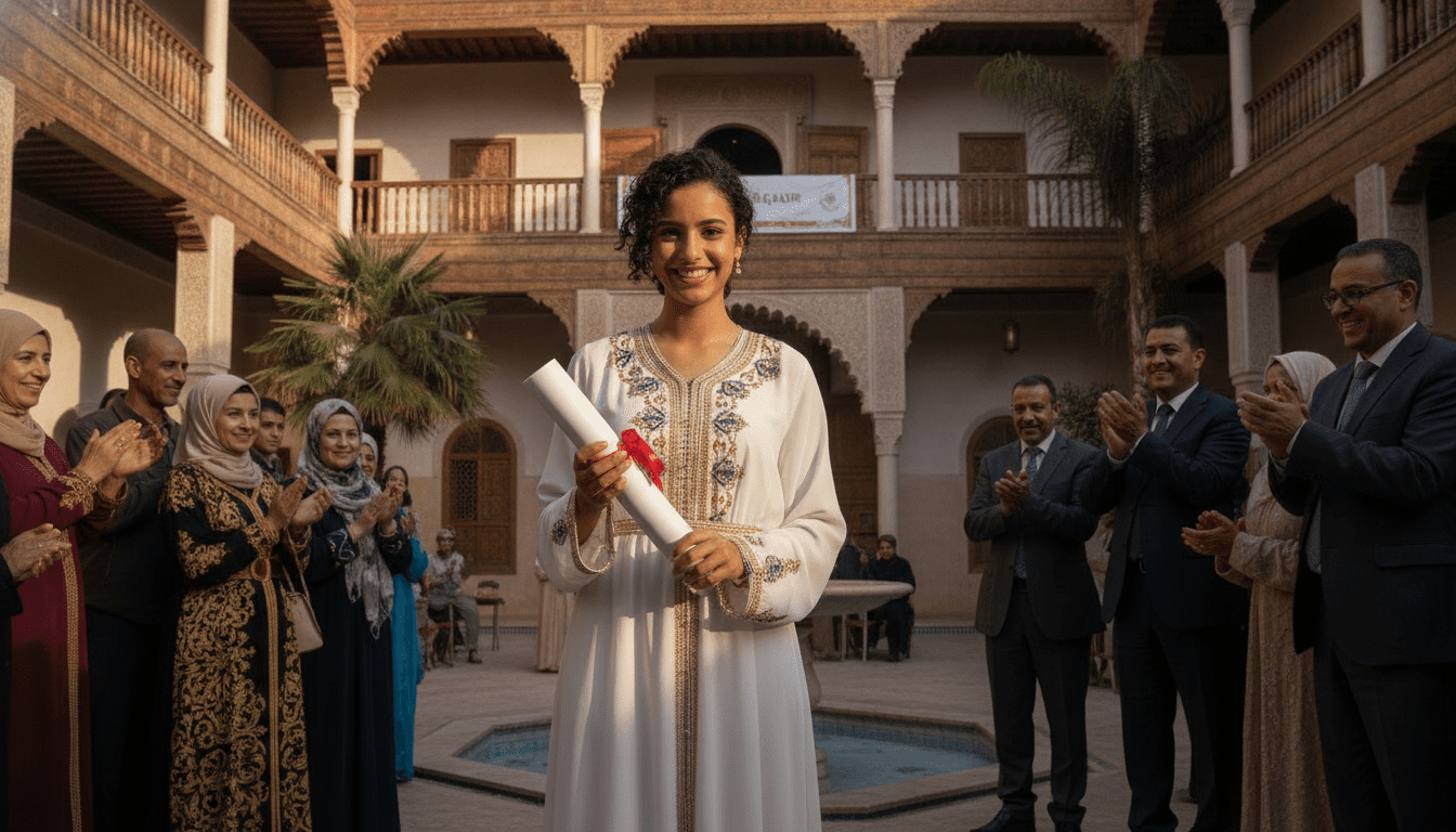 Baccalauréat 2026 à Souss-Massa Rihana Rghibi première régionale avec 19,56 reçue à Agadir