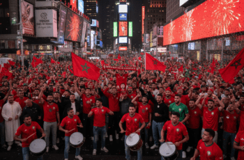 Des milliers de supporters marocains font vibrer Times Square pour les Lions de l'Atlas