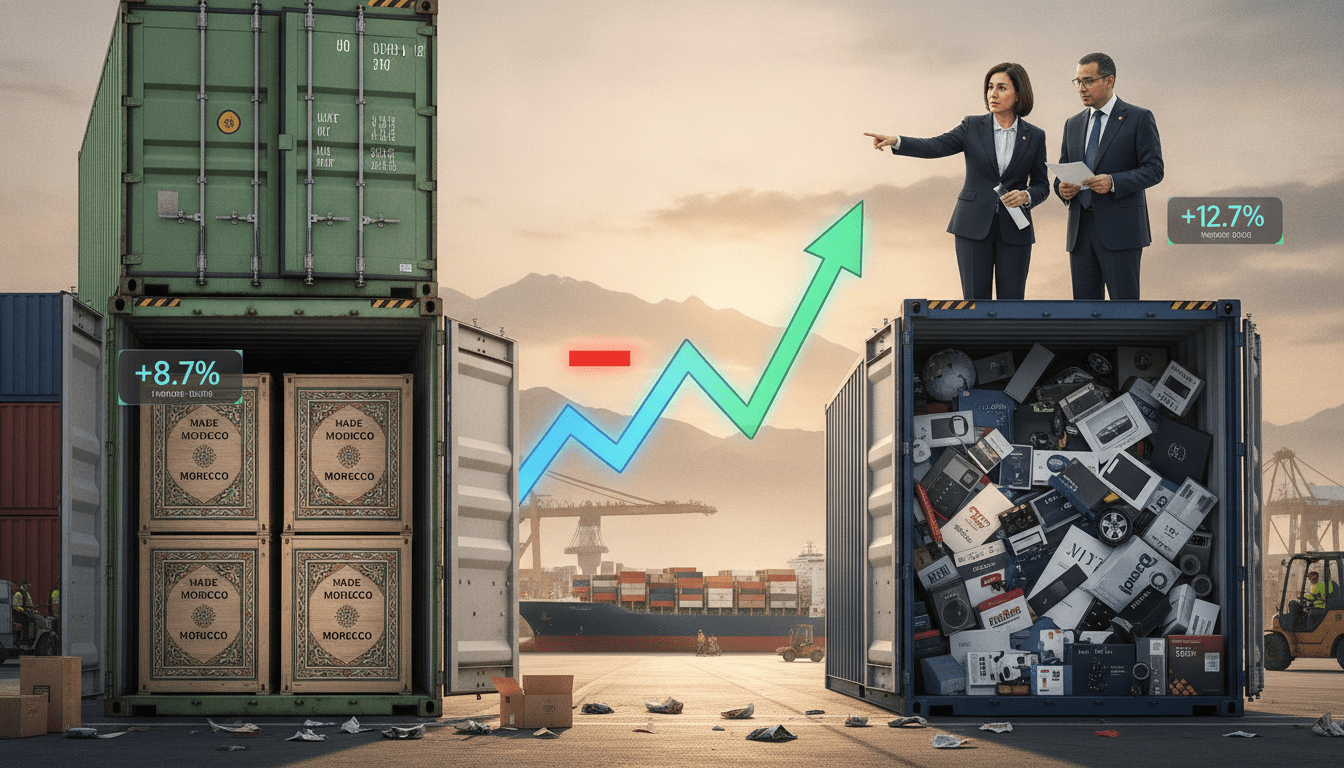 Exportations +8,7% mais importations +12,7% creusent le déficit commercial à fin avril 2026