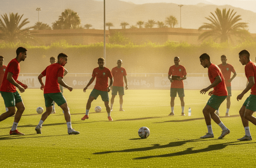 Maroc en préparation finale avant le Brésil, joueurs déterminés malgré la chaleur