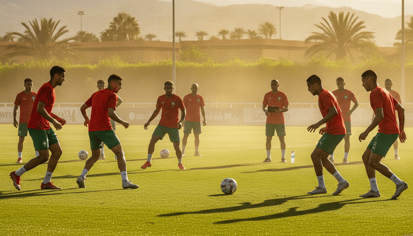 Maroc en préparation finale avant le Brésil, joueurs déterminés malgré la chaleur