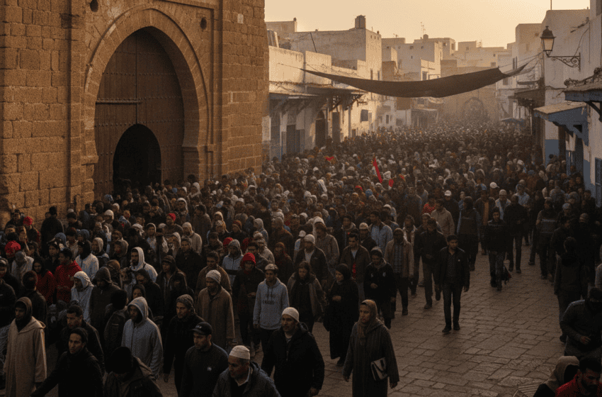  Bab Marrakech saturée par un fleuve humain dans la médina d’Essaouira