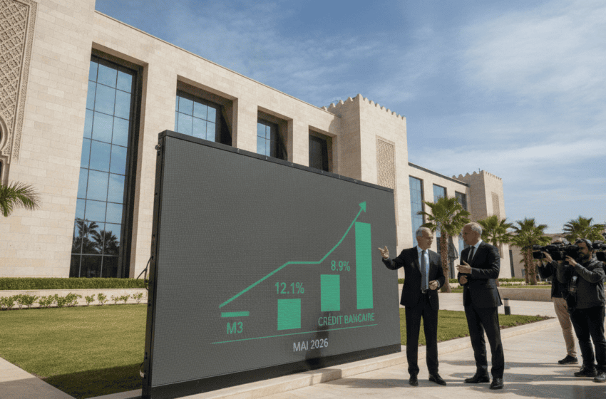Bank Al-Maghrib : M3 en hausse 12,1% et crédit bancaire 8,9% en mai 2026