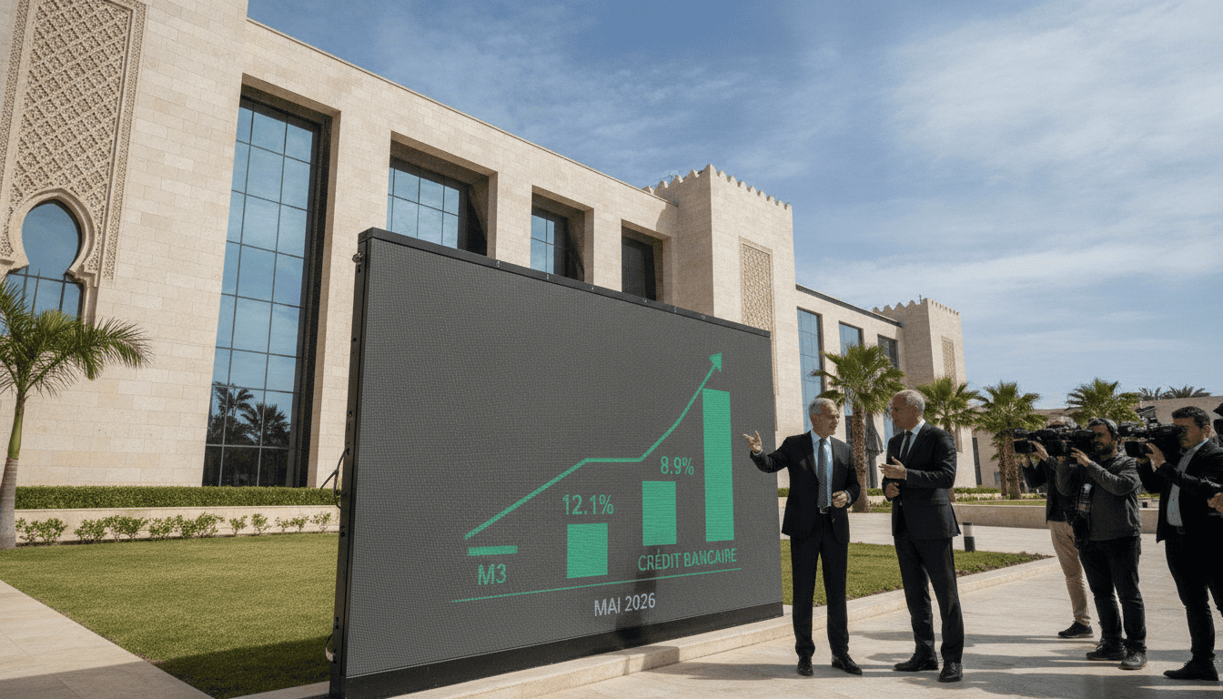 Bank Al-Maghrib : M3 en hausse 12,1% et crédit bancaire 8,9% en mai 2026