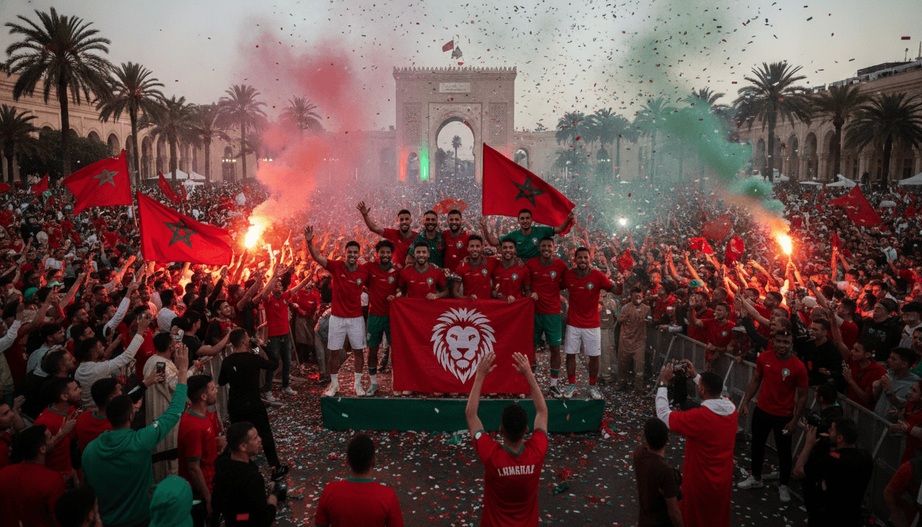 Casablanca en liesse après la qualification des Lions de l'Atlas en quarts de finale