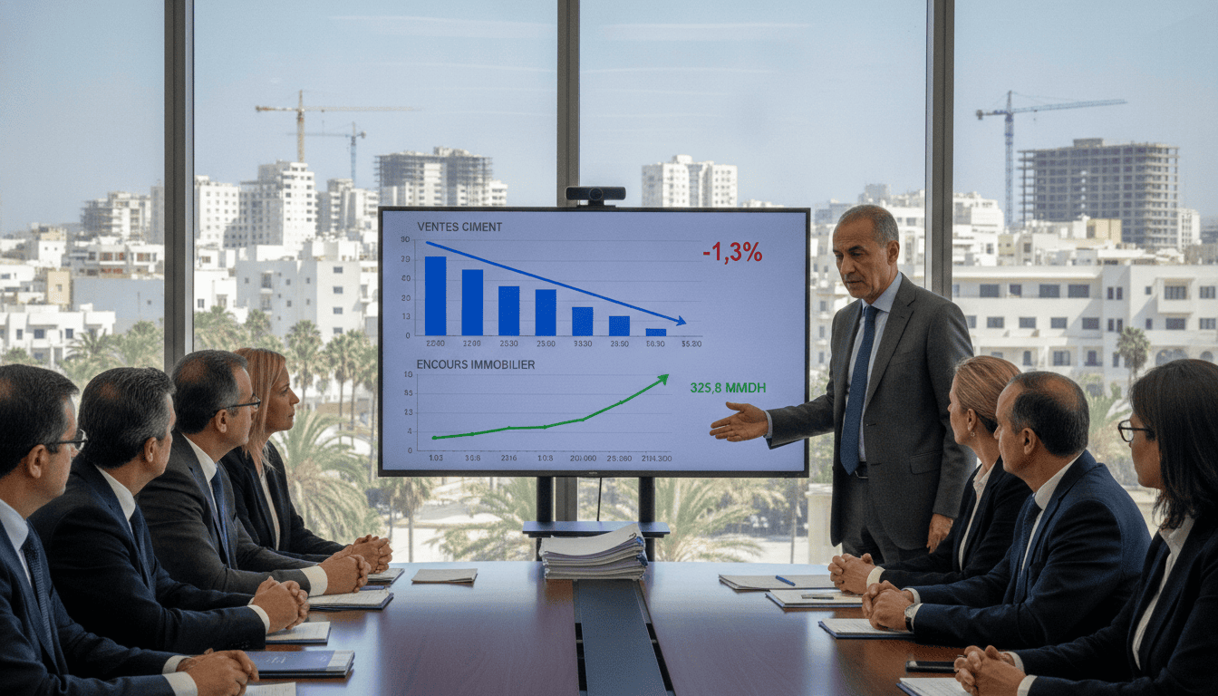 Ciment: ventes -1,3% au premier semestre 2026, encours immobilier 325,8 MMDH