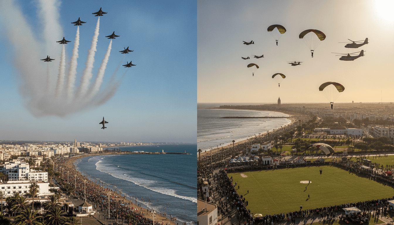 FAR : démonstrations aériennes à M’diq et Martil, parachutisme à Salé les 30-31 juillet