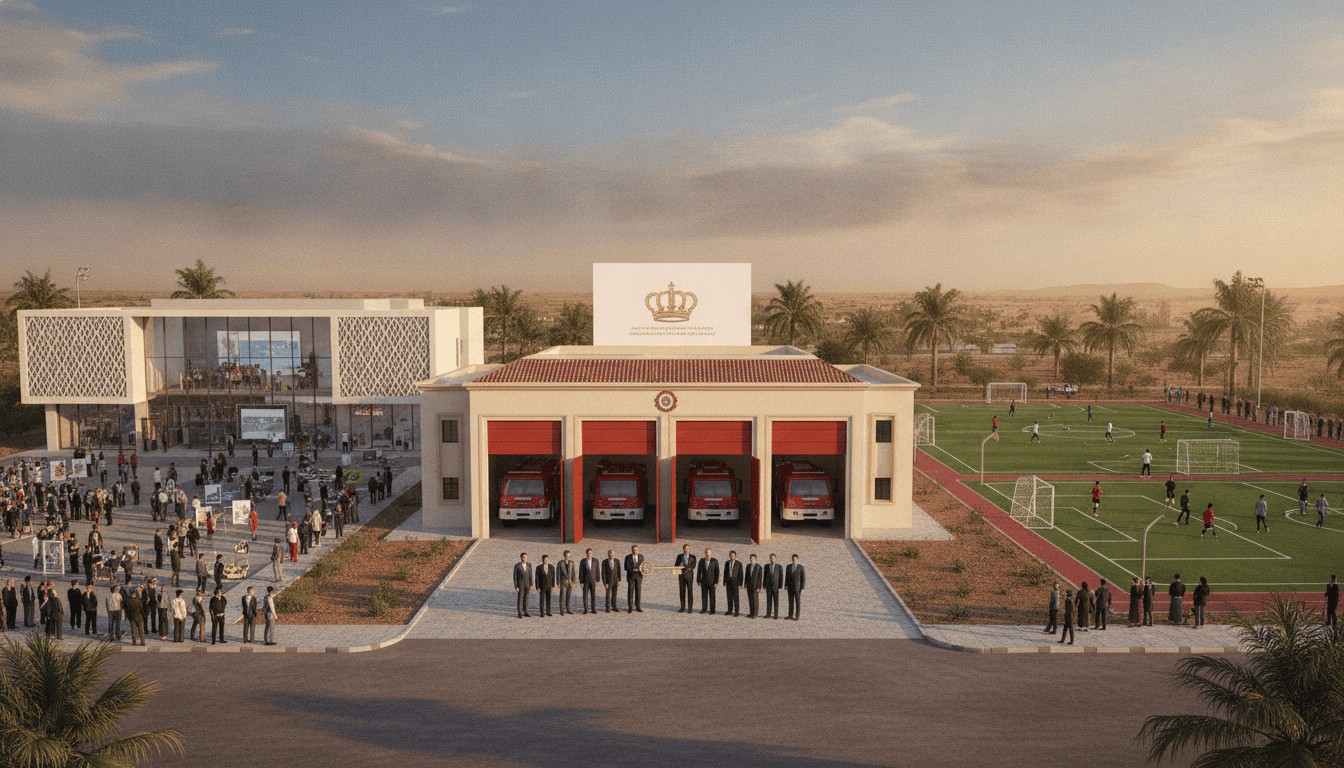Guelmim inaugure caserne, plateforme jeunesse et terrains sportifs pour la Fête du Trône