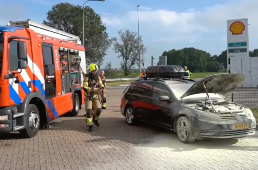  Incident majeur sur la route vers Tétouan : voiture en feu près de Zwolle